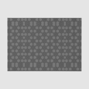 Papier Mousseline Motif Réticulé Orné en Nuances de Gris