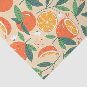 Papier Mousseline Motif rétro de fruits d'agrumes orange (Détail)