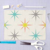 Papier Mousseline Motif rétro en explosion de style milieu de siècle (Artisanat)