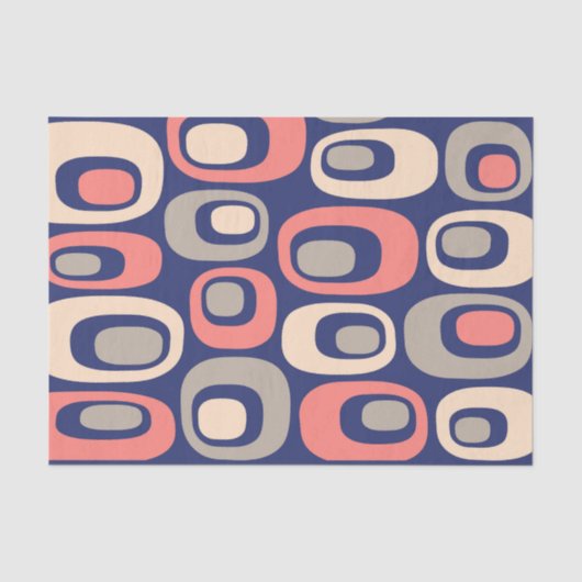 Papier Mousseline Motif Retro Mod (Recto)