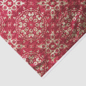 Papier Mousseline Motif robuste rouge et or classique Damask (Détail)