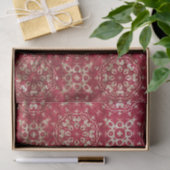 Papier Mousseline Motif robuste rouge et or classique Damask (Cadeau)
