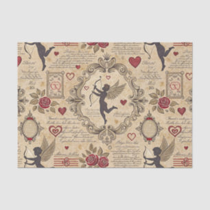 Papier Mousseline Motif romantique de vintage Cupid (9)
