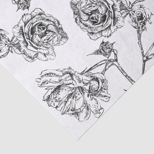 Papier Mousseline Motif rose (Détail)