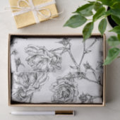 Papier Mousseline Motif rose (Cadeau)