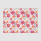 Papier Mousseline Motif rose Aquarelle Peony (Recto)