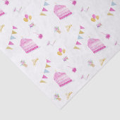 Papier Mousseline Motif Rose D'Anniversaire Avec Champagne Et Tiara (Détail)