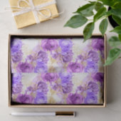 Papier Mousseline Motif rose de couleur violet or