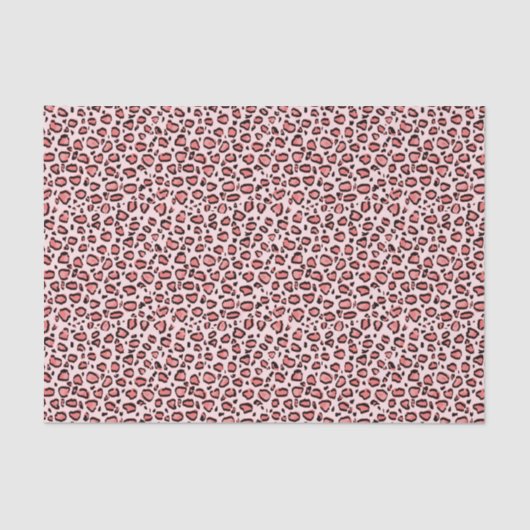 Papier Mousseline Motif rose de poster de animal de léopard (Recto)