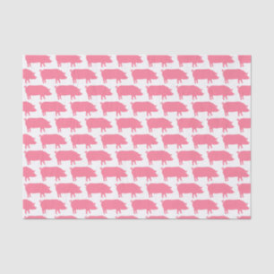 Papier Mousseline Motif rose de silhouettes de porc