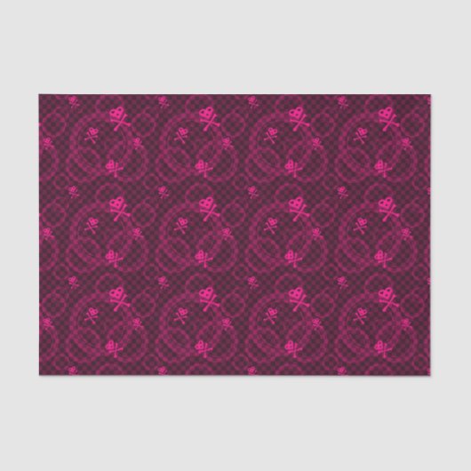 Papier Mousseline Motif rose d'Emo avec des cercles (Recto)