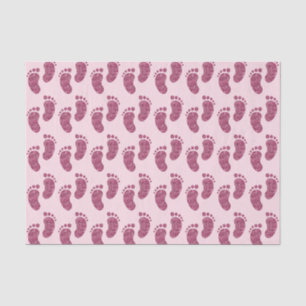 Papier Mousseline Motif rose d'impression de pied de bébé de parti