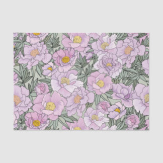 Papier Mousseline Motif rose en fleur de pivoine
