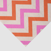 Papier Mousseline Motif rose et orange Zigzag Chevron (Détail)