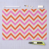 Papier Mousseline Motif rose et orange Zigzag Chevron (Artisanat)