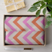 Papier Mousseline Motif rose et orange Zigzag Chevron (Cadeau)