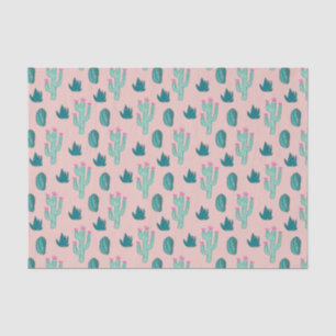 Papier Mousseline Motif rose et vert mignon de cactus de griffonnage