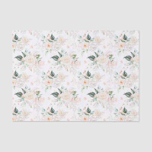 Papier Mousseline Motif rose Floral Garden (Recto)