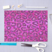 Papier Mousseline Motif rose fluorescent de guépard (Artisanat)