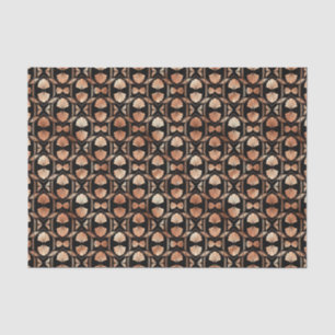 Papier Mousseline Motif rose Gold et Black Floral Art Déco