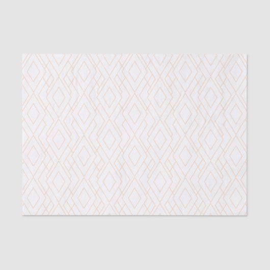 Papier Mousseline Motif rose Gold et White Art Déco (Recto)