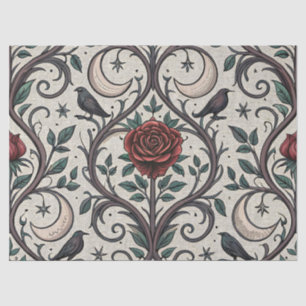 Papier Mousseline Motif Rose Gothique Foncé (1)