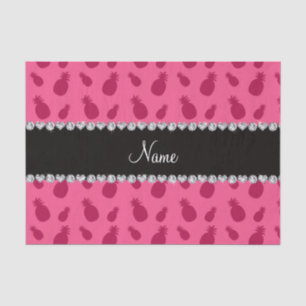 Papier Mousseline Motif rose nommé personnalisé d'ananas
