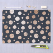 Papier Mousseline motif rose or et points noirs (Artisanat)