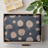 Papier Mousseline motif rose or et points noirs (Cadeau)