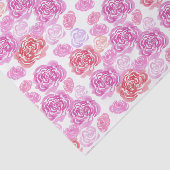 Papier Mousseline Motif Rose Pastel Aquarelle (Détail)