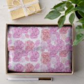 Papier Mousseline Motif Rose Pastel Aquarelle (Cadeau)