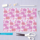 Papier Mousseline Motif Rose Pastel Aquarelle (Artisanat)