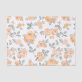 Papier Mousseline Motif rose Peach (Recto)