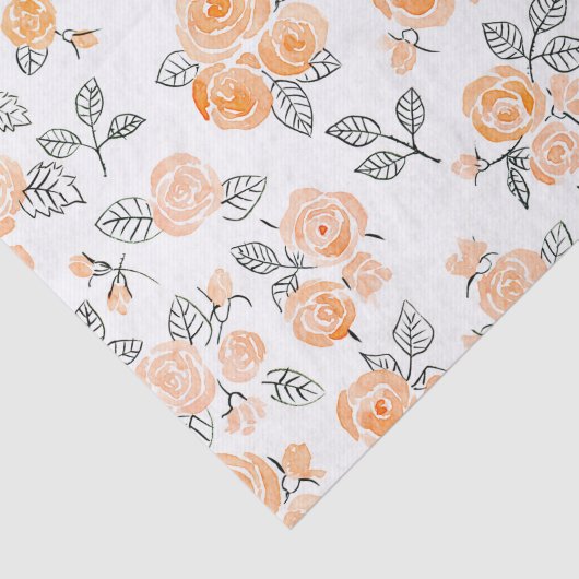 Papier Mousseline Motif rose Peach (Détail)