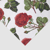Papier Mousseline Motif Rose Red Long Stem (Détail)