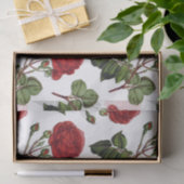 Papier Mousseline Motif Rose Red Long Stem (Cadeau)