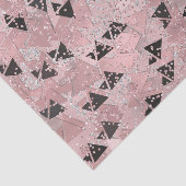Papier Mousseline Motif Rose rose or et triangles noir (Détail)