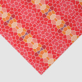 Papier Mousseline Motif rose rouge orange (Détail)
