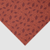Papier Mousseline Motif rouge de feuille sur l'orange (Détail)