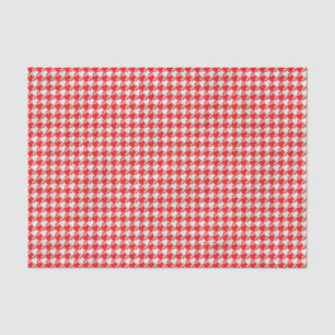 Papier Mousseline Motif rouge et blanc de pied-de-poule