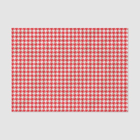 Papier Mousseline Motif rouge et blanc de pied-de-poule (Recto)