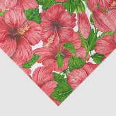 Papier Mousseline Motif rouge hibiscus II (Détail)