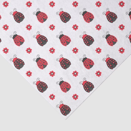 Papier Mousseline Motif rouge mignon (Détail)