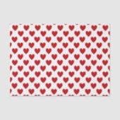 Papier Mousseline Motif rouge mignon de coeurs (Recto)