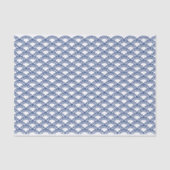 Papier Mousseline Motif Royal Blue Seigaiha (Recto)