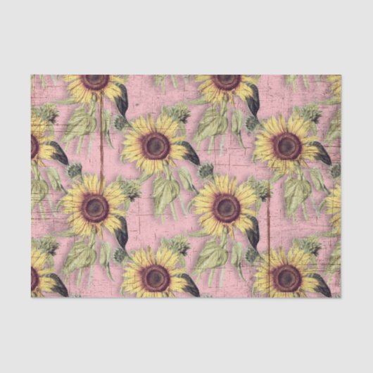 Papier Mousseline Motif rustique de tournesol d'automne (Recto)