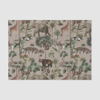 Papier Mousseline Motif Safari de la Jungle tropicale