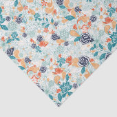 Papier Mousseline Motif sans couture à fleurs rétro (Détail)