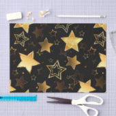 Papier Mousseline Motif sans couture avec étoiles d'or (Artisanat)
