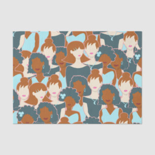 Papier Mousseline Motif sans couture avec filles noires et blanches